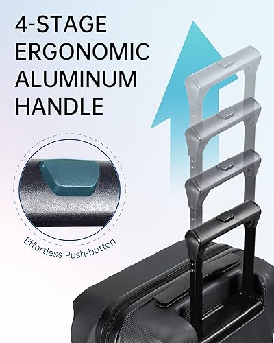 Vista 7 de BAGSMART Equipaje de viaje para equipaje de mano, Negro -, Cerradura Tsa