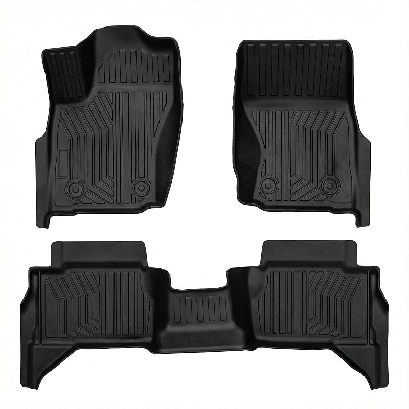 Forros de piso para Toyota Tacoma Double Cab 2024–2026 em TPE, sob medida, 2 fileiras, YQbrand