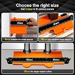 JOREST Connectable Profile Gauge Christmas Gift Ideas 10+5 Inch, Stocking Stuffers for Men Dad Husband Him, Contour Duplicator with Lock, Shape Outline Tool, Woodworking Tile Flooring, Angle Measuring