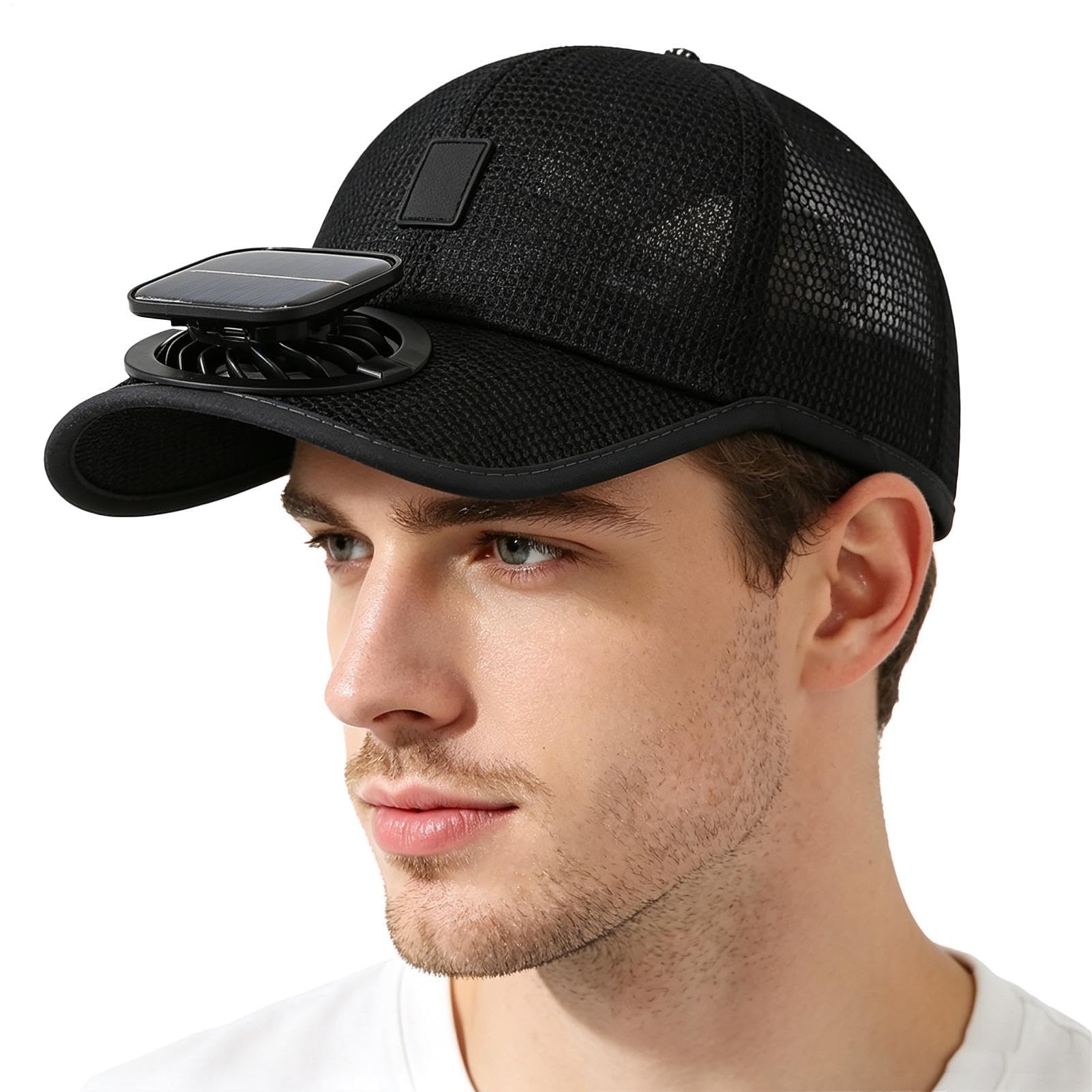 Cappello solare con ventola, protezione UV ricaricabile, cappello regolabile e rinfrescante per pesca, per esterni, spiaggia, estate, vacanze, campeggio, escursionismo, viaggi, adulti, uomini e donne
