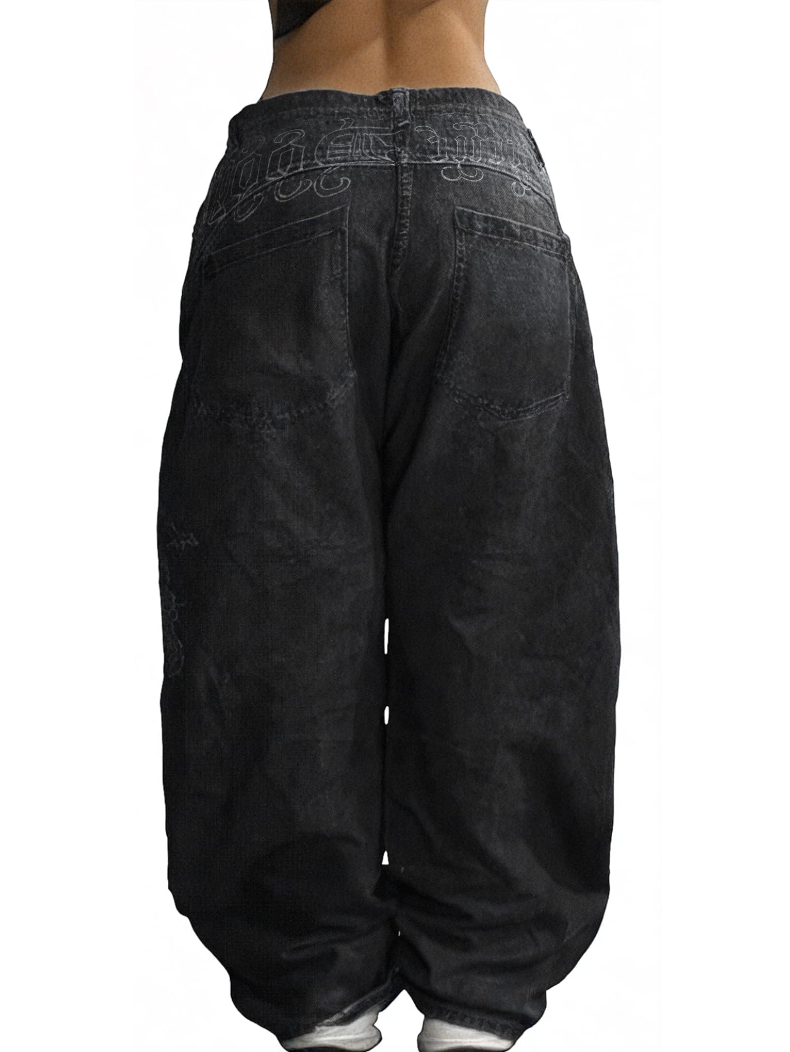 EMMIOL Baggy Jeans Damen Mid Low Waist Loose Hosen Hip Hop Y2K Boyfriends