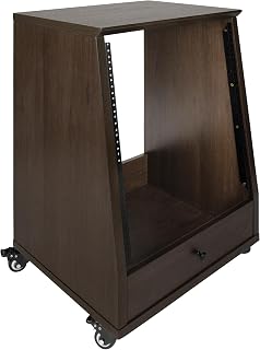 Gator Frameworks Elite Furniture GFW-ELITESTUDIORK12-BRN - Rack de estudio en ángulo con ruedas con bloqueo, color marrón