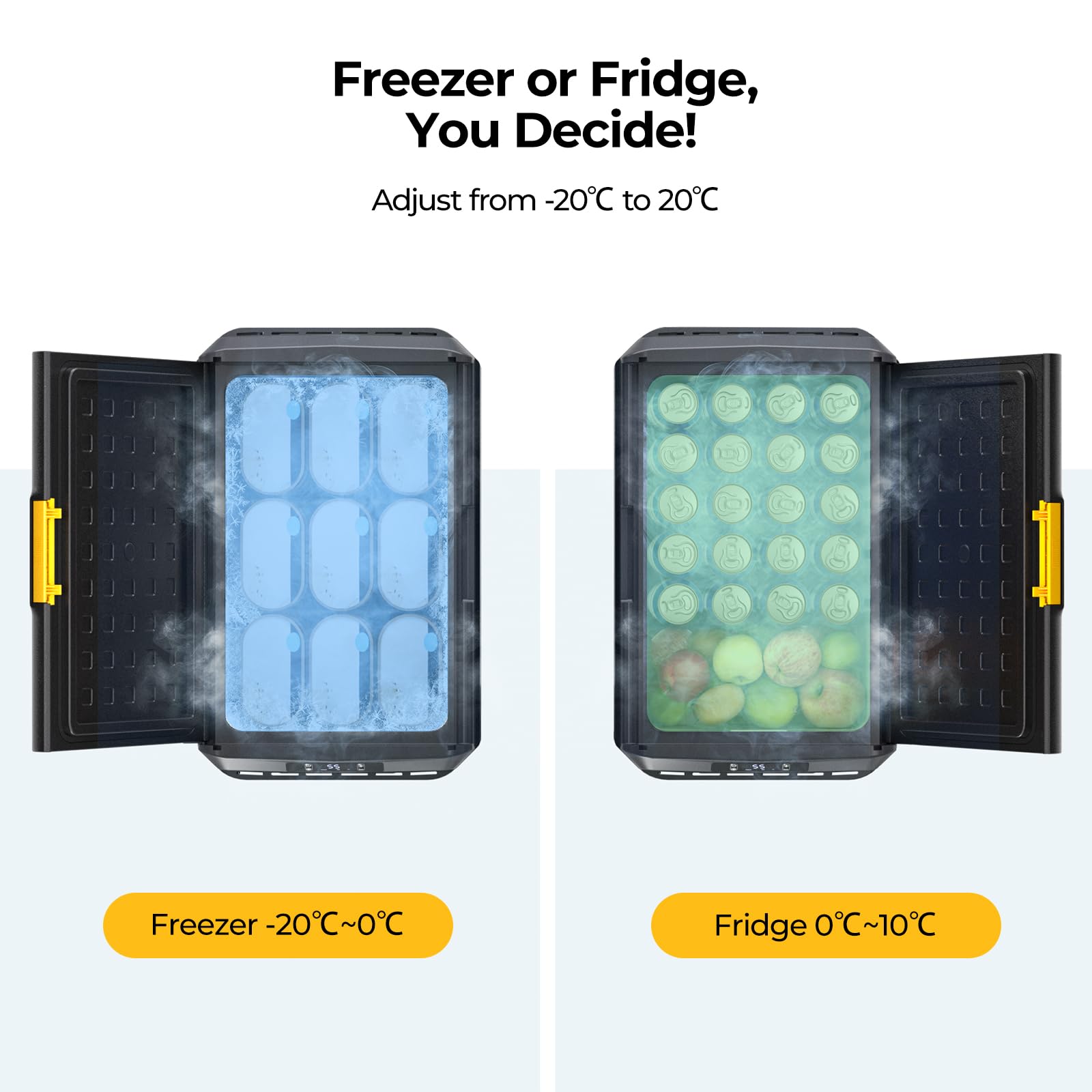 BougeRV CRS 50L compressore frigo box 12 V/24 V 230 V con controllo APP cestino integrato portatile per auto, congelatore, campeggio, frigorifero, elettrico, IPX4, impermeabile, per viaggi, barca