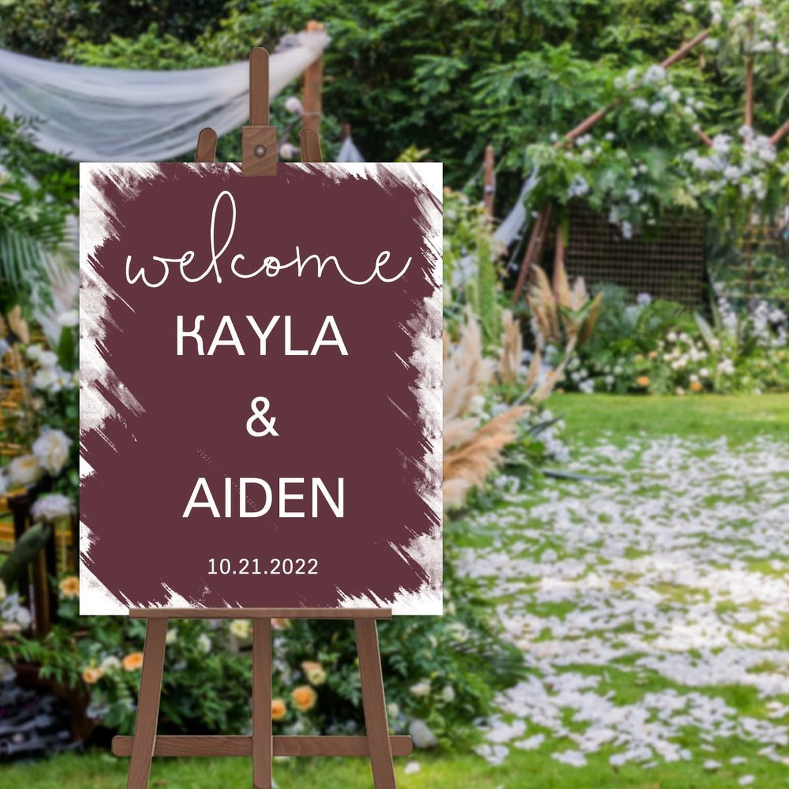 Panneau de bienvenue de mariage personnalisable pour cérémonie et réception 45x61 cm