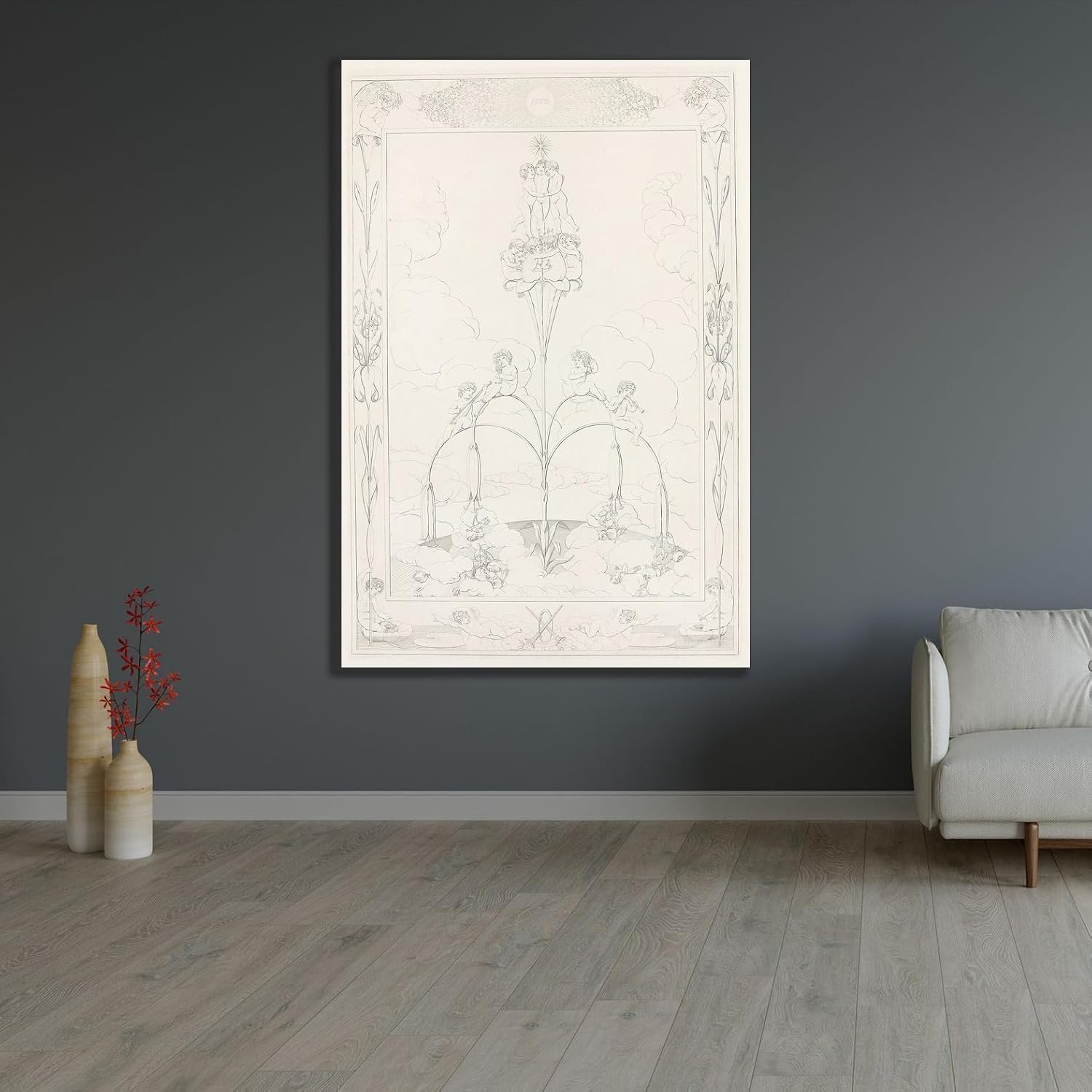 ArtDirect Die Zeiten (1802-05) Custom Framed Art Print Giclee Print or Canvas Options with Various Sizes and Customization by Philipp Otto Runge
