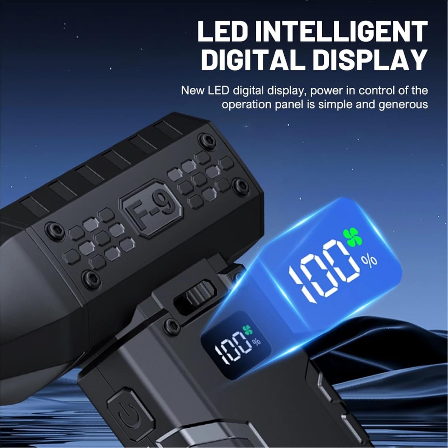 F9 Dust Blower 130000RPM Fan Jet 100-Speed Adjustable Electric Air Duster with 4 Nozzles Powerful Air Blower Cleaning Tool(Orange)