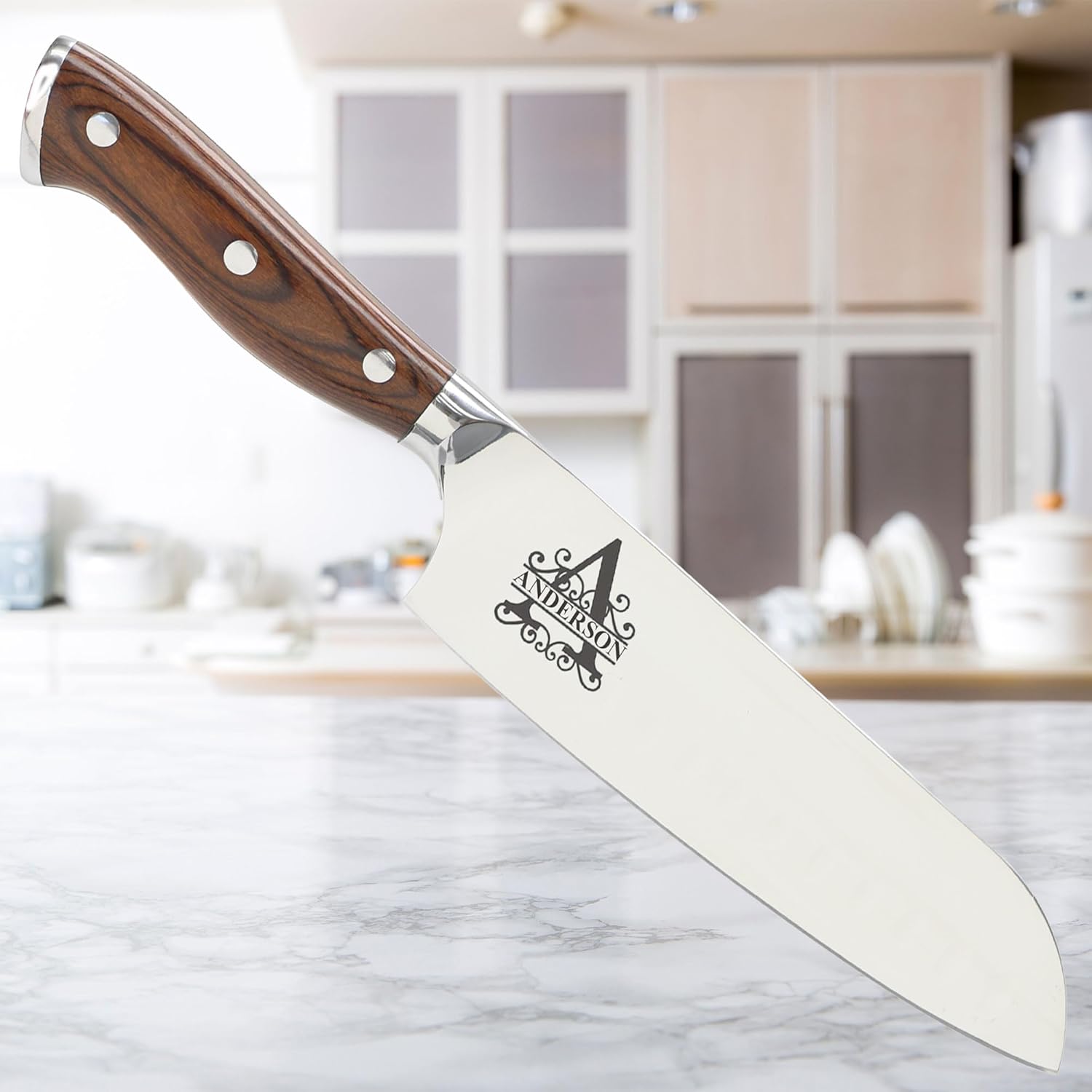 Shape28 Customizable Custom Chef Knife Personalized chef knife, Engraved chef knife, corporate keepsake, Kitchen Knife with Laser Engraved Monogram - Personalized Touch
