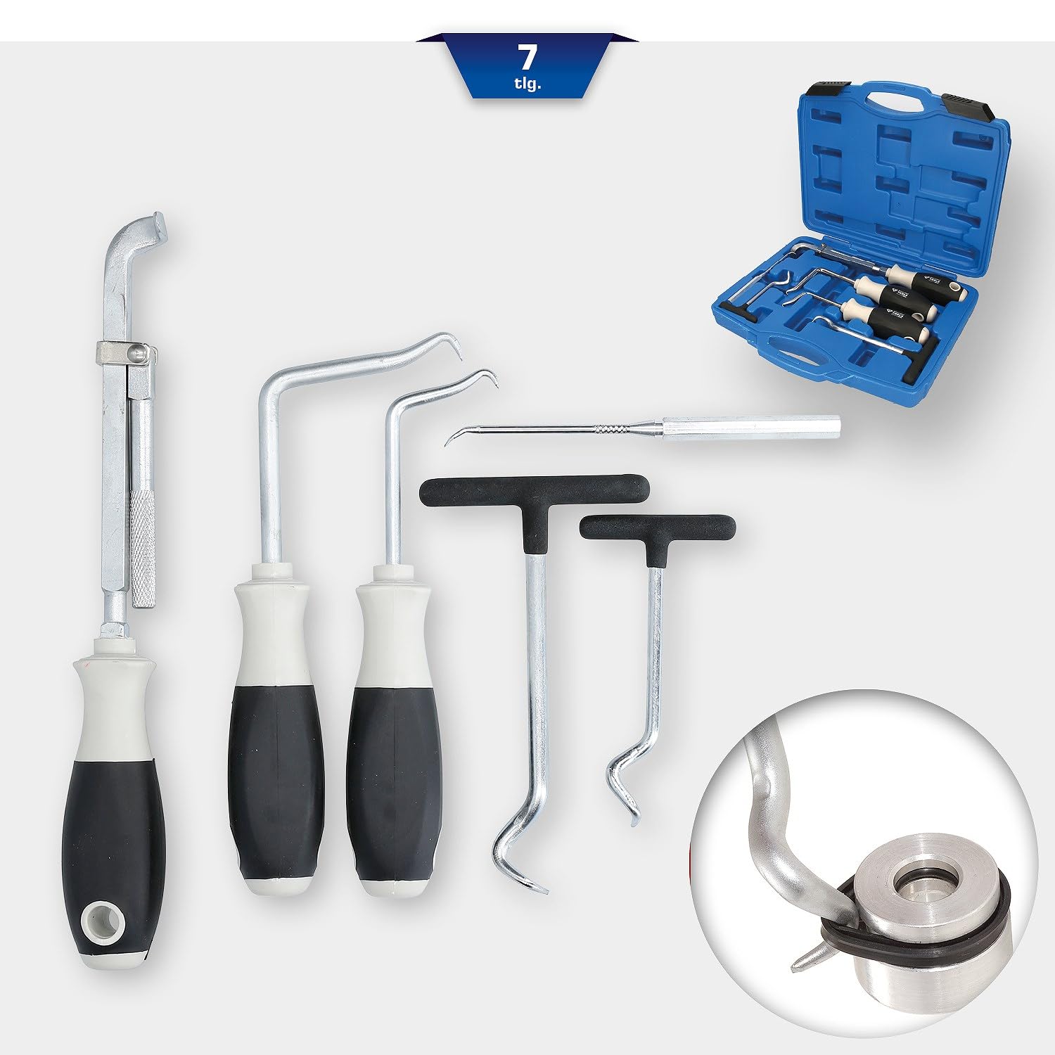 BRILLIANT TOOLS BT542060 Zestaw narzędzi hakowych, 7-szt [Powered by KS TOOLS]