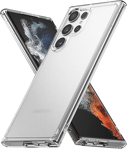 Ringke Fusion - Funda compatible con Samsung Galaxy S22 Ultra 5G 2022 parte trasera translúcida dura mate antihuellas con parachoques protector a