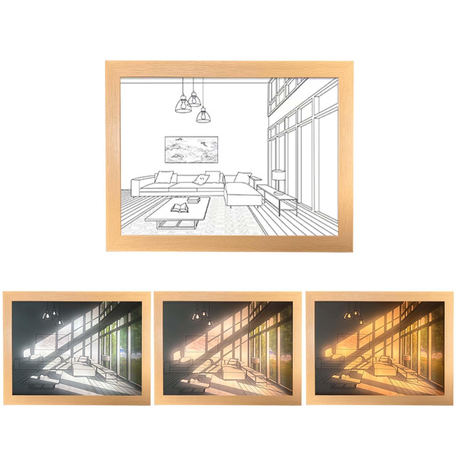 Zuasdvnk Lumières D'Image Murale USB Rechargeable - Lampe Photo Art Avec Télécommande, 3 Modes Et Minuterie Pour Lecture Et Ambiance