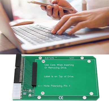 Zunate Laptop SATA to IDE Adapter, 2.5 to 3.5 IDE to SATA Adapter, 2.5 Inch 44 Pin Hard Disk Drive Laptop IDE to 40 Pin 3.5 Inch Desktop PC PATA Port Converter Card Adapter