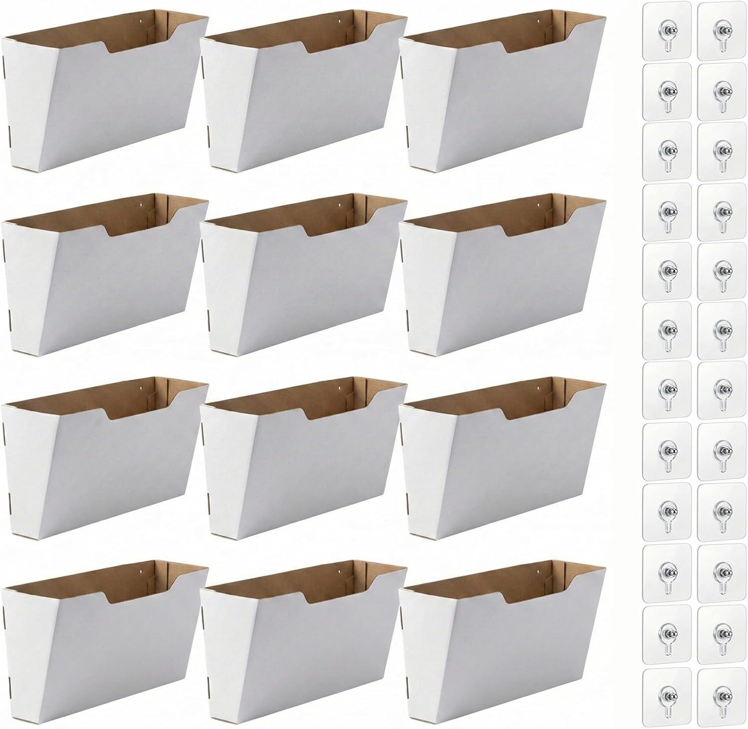 12 Pack Wall File Organizer, Hanging File Holder, Mail Paper Orgnization Wall Mount File Holder, Suitable Office, Home and School Supplies