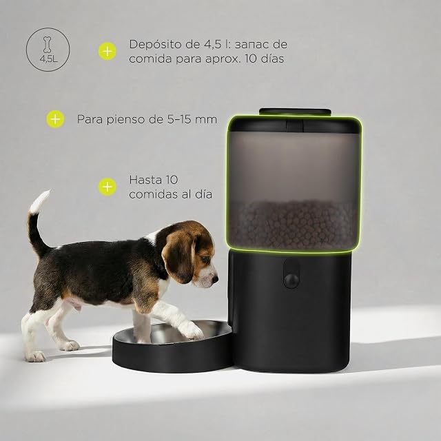 Foto 7 de 8 de Peluvio Crispy Wi-Fi Comedero Automático para Perros con App, Dispensador de Pienso 4,5 L
