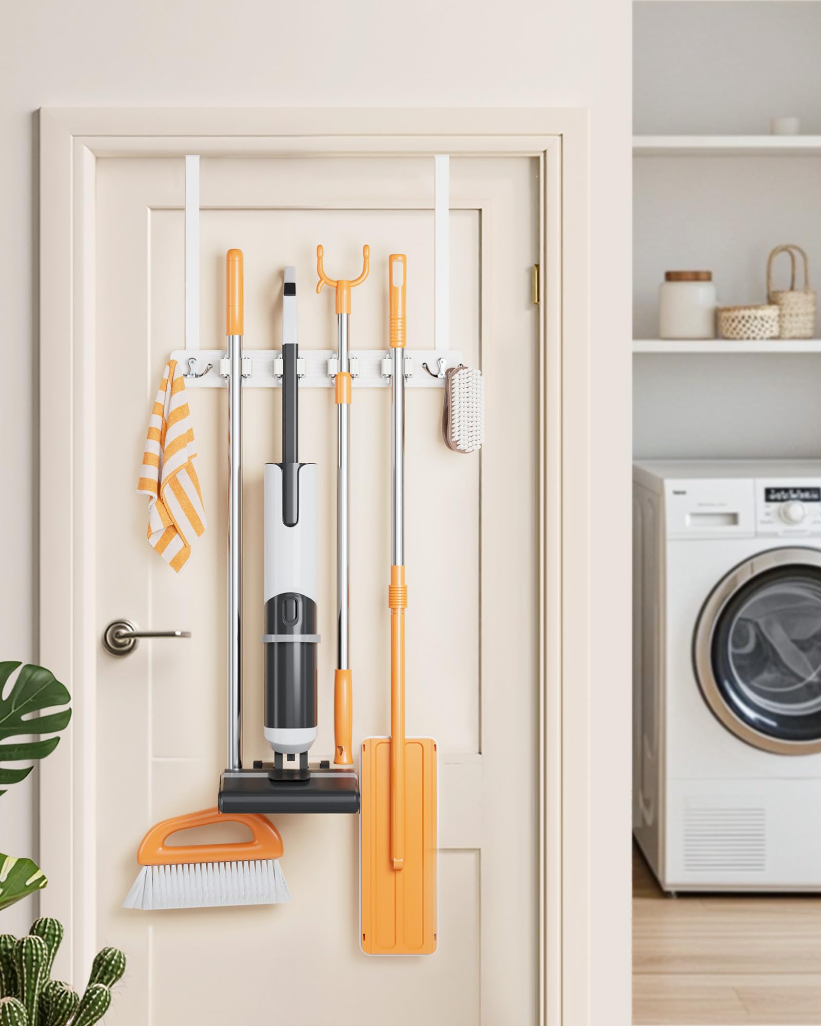 Mop & Broom Wall Mount - Over Door Storage -2