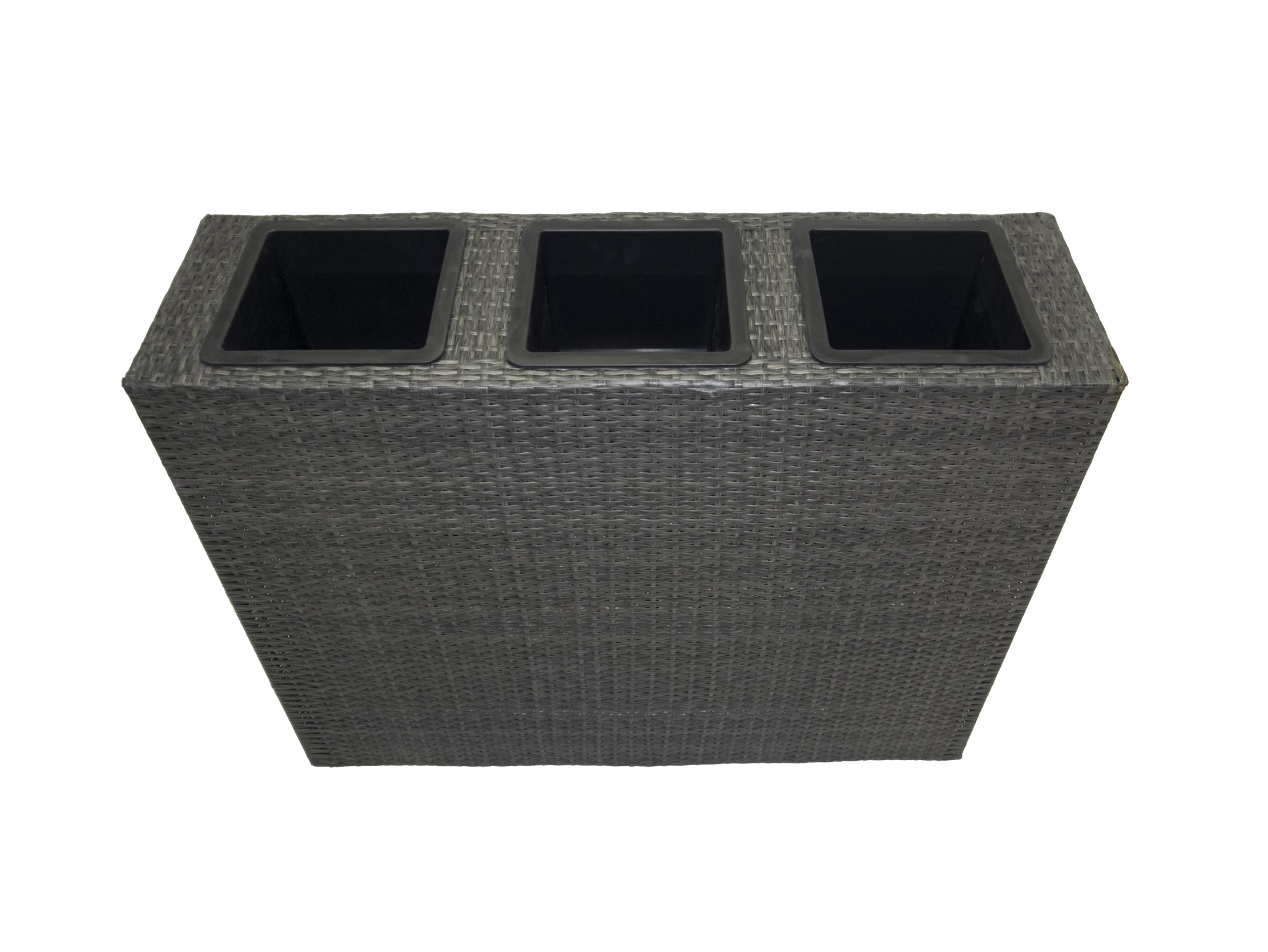 CB Home & Style Raumteiler XXL Bicolour Blumentopf Pflanzkübel Rattan Grau 100x80x30cm