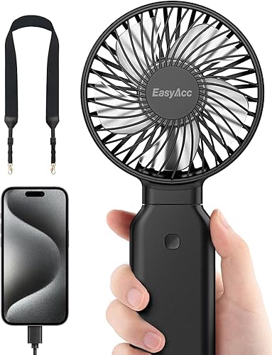 Vista 58 de Mini ventilador de mano EasyAcc USB, ventilador de escritorio pequeño personal portátil, ventilador de mesa con ventilador eléctrico plegable