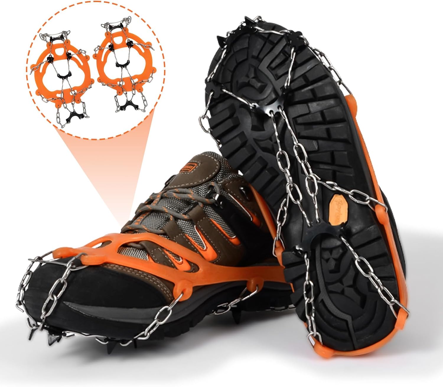 2packs Snow Tractions Cleats Elastics Snow Cleats Light Weight Ice Cleats for Ice and Grass