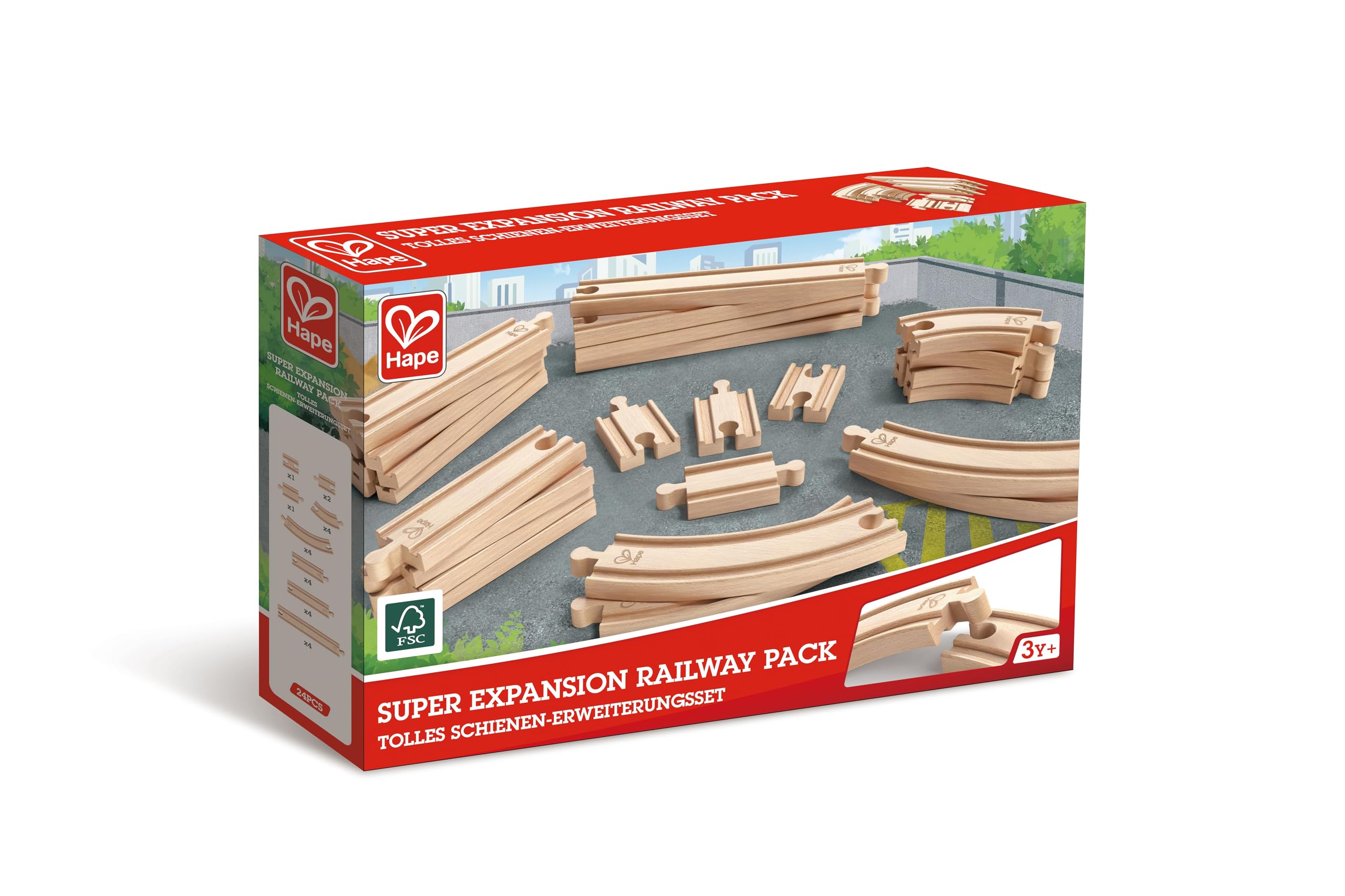 Hape - Pack Súper Extensión de Vías (Toynamics E3707)