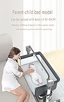 Vista 4 de Cuna multifuncional convertible para bebé, cuna multifuncional para dormir conjuntamente, cuna plegable para niños pequeños con música Bluetooth, 5