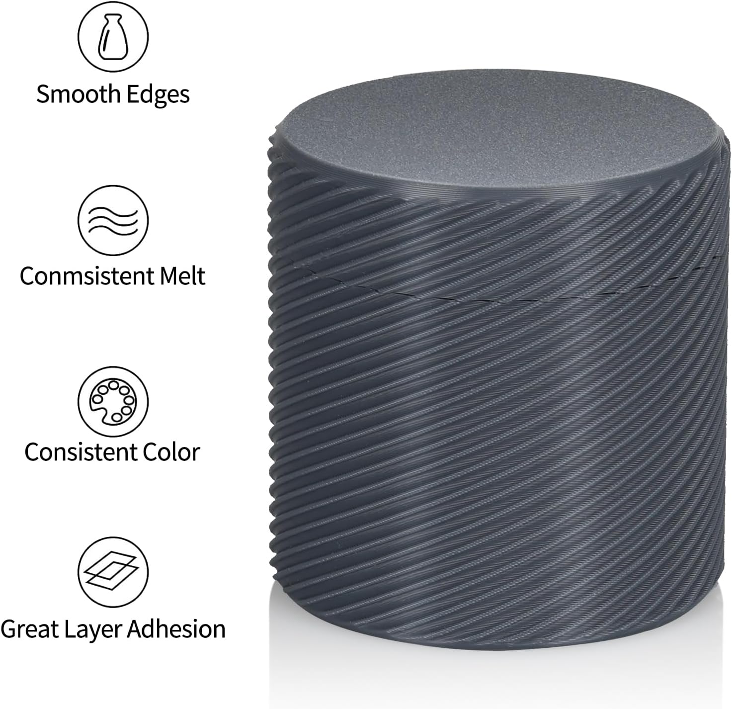 Inland PLA Basics Filament 1.75mm, 1kg Spool – Dimensional Accuracy ±0.02mm, Neatly Wound, Fits Most FDM 3D Printers (Black, White, Gray, True Red, 4 Pack)