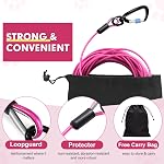 Snagle Paw Dog Tie Out Cable 30FT-1000LBS Break Strength,Heavy Duty Dog Leads for Yard with Shock Absorbing Spring & Swivel Hook,Long Leash Cable for Outdoor Tethering,Dog Line for Small Large Dogs