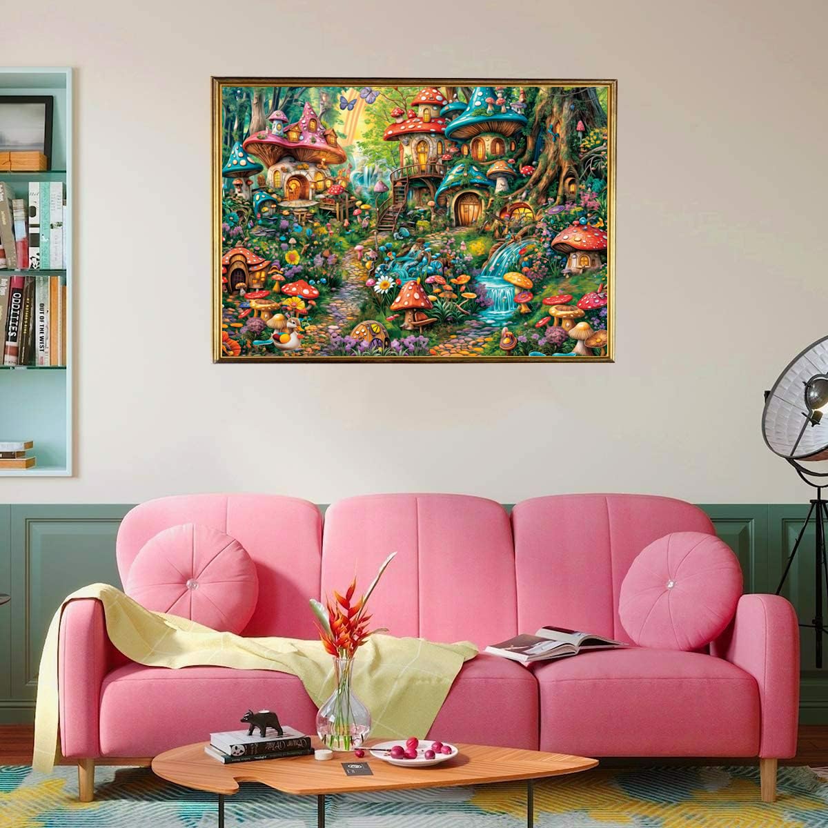 AveJoys Jigsaw Puzzles for Adults 1000 Piece Mushroom Village 27.56 x 19.69 Inch Jigsaw Puzzle for Adults Educational Game 1000 Pieces Puzzles for Adult - Image 3