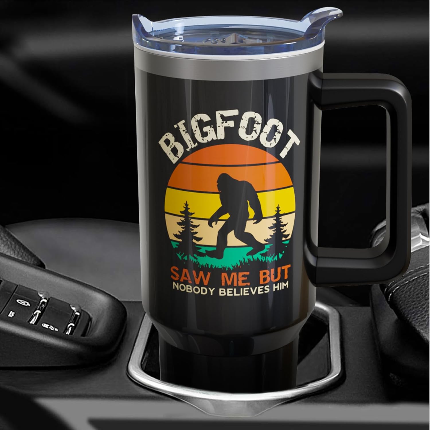 40oz Big/foot Tumbler with Handle - Sasquatch Gifts Cup for Dad Father's Day Birthday Christmas Gifts for Men - Image 4