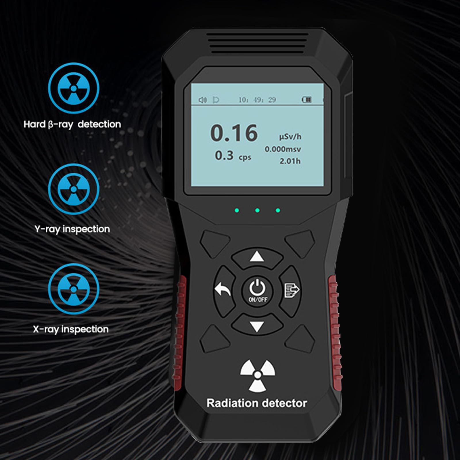Kernstrahlungsdetektor Hoher Genauigkeit Radioaktiver Detektormesser Gamma Datenprüfer Dosimeter Geigers Counter Kernstrahlungsmessungstests Messgerät