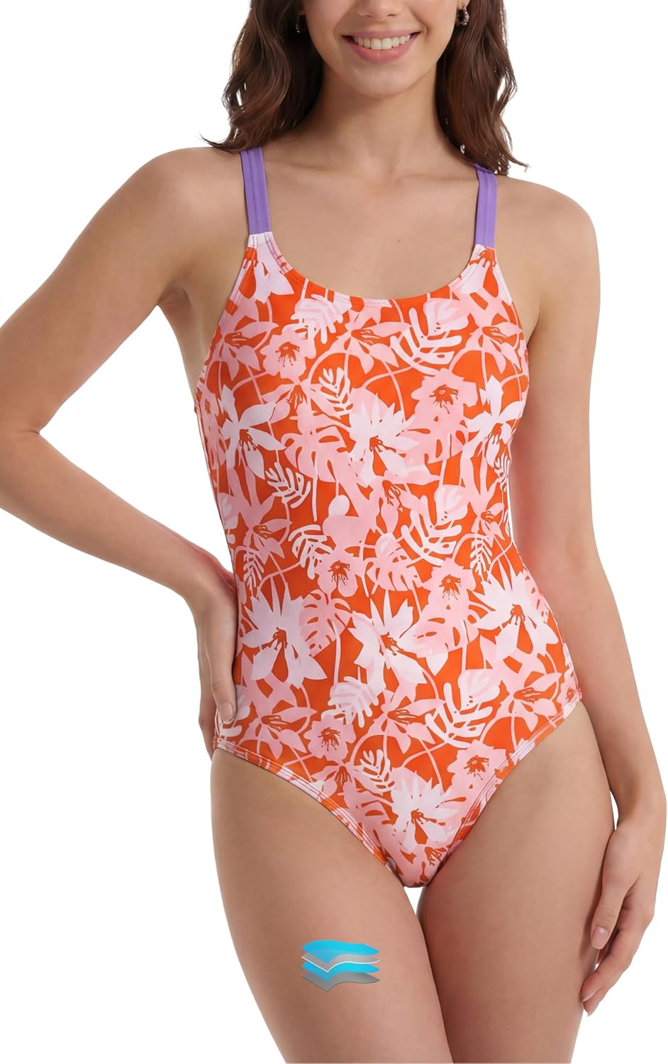 Beautikini Period Swimwear One Piece Leakproof Swimsuit Menstrual Athletic Print Bathing Suit for Teen Girls Women