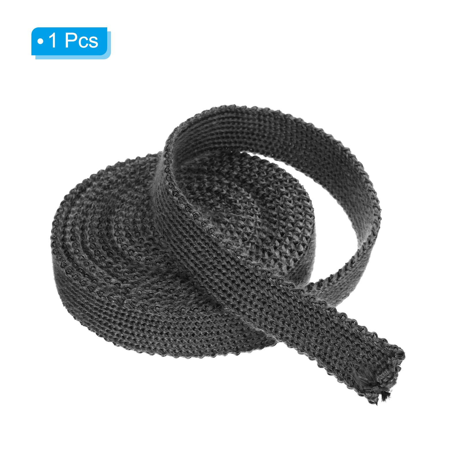 PATIKIL 1"x 1/8"x118" Wood Stove Gasket, Graphite Fiberglass Flat High-Temperature Resistance Seal Rope for Stoves Fireplace Door Black - Image 3