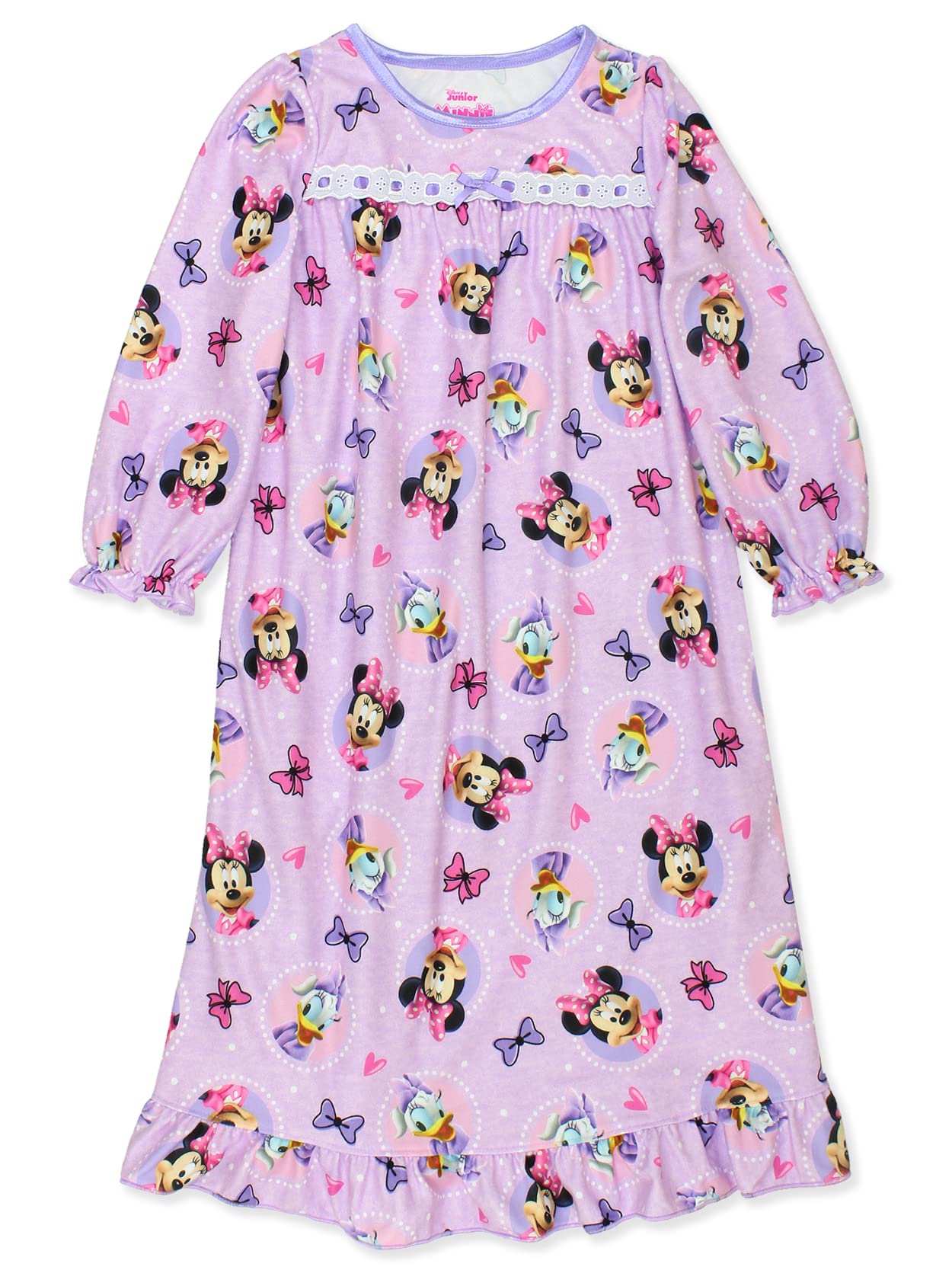 Disney Minnie Mouse Toddler Girls Granny Gown Nightgown (4, Purple)