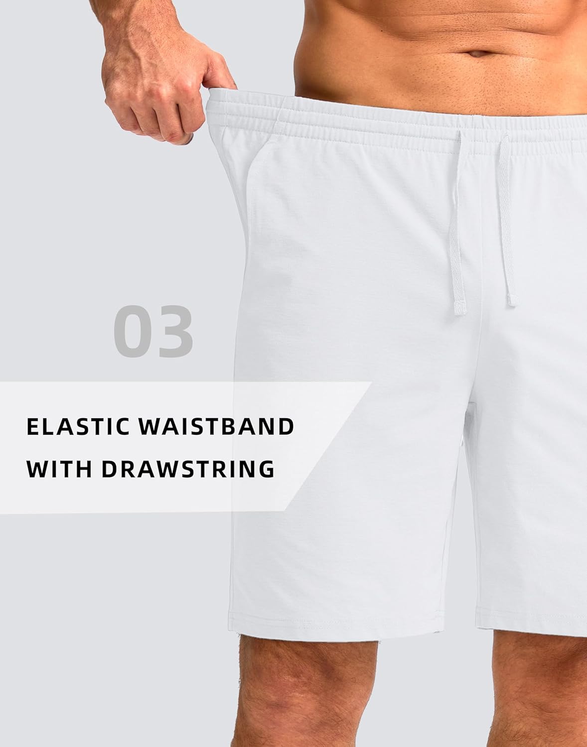 Pudolla Men's Lounge Shorts with Pockets 9" Lightweight Sweat Jersey Shorts for Men Workout Gym Athletic - Image 4