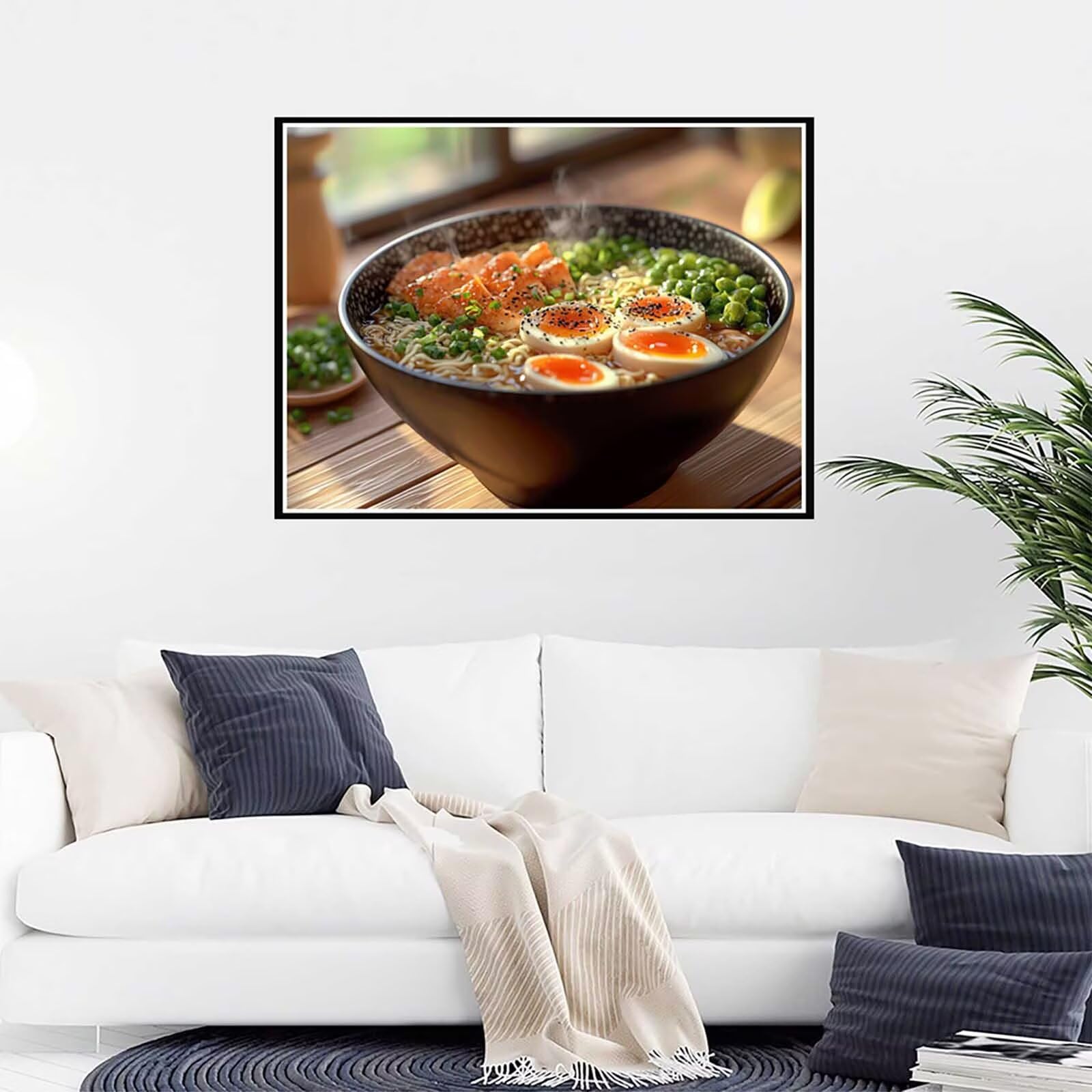 Malen Nach Zahlen Erwachsene, Malen Nach Zahlen Handgezogene Nudeln Paint by Numbers Gourmet-Essen Painting by Numbers Set Erwachsene mit Pinsel und Acrylfarben Set, Deko Wohnzimmer 90x70cm -yym12XJ