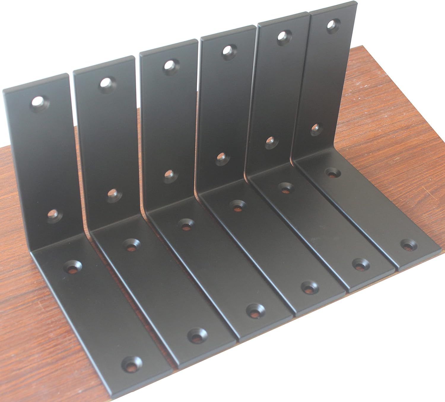 6 Pack L 5" x H 5" x W 1.5", 5mm Thick L Shelf Bracket