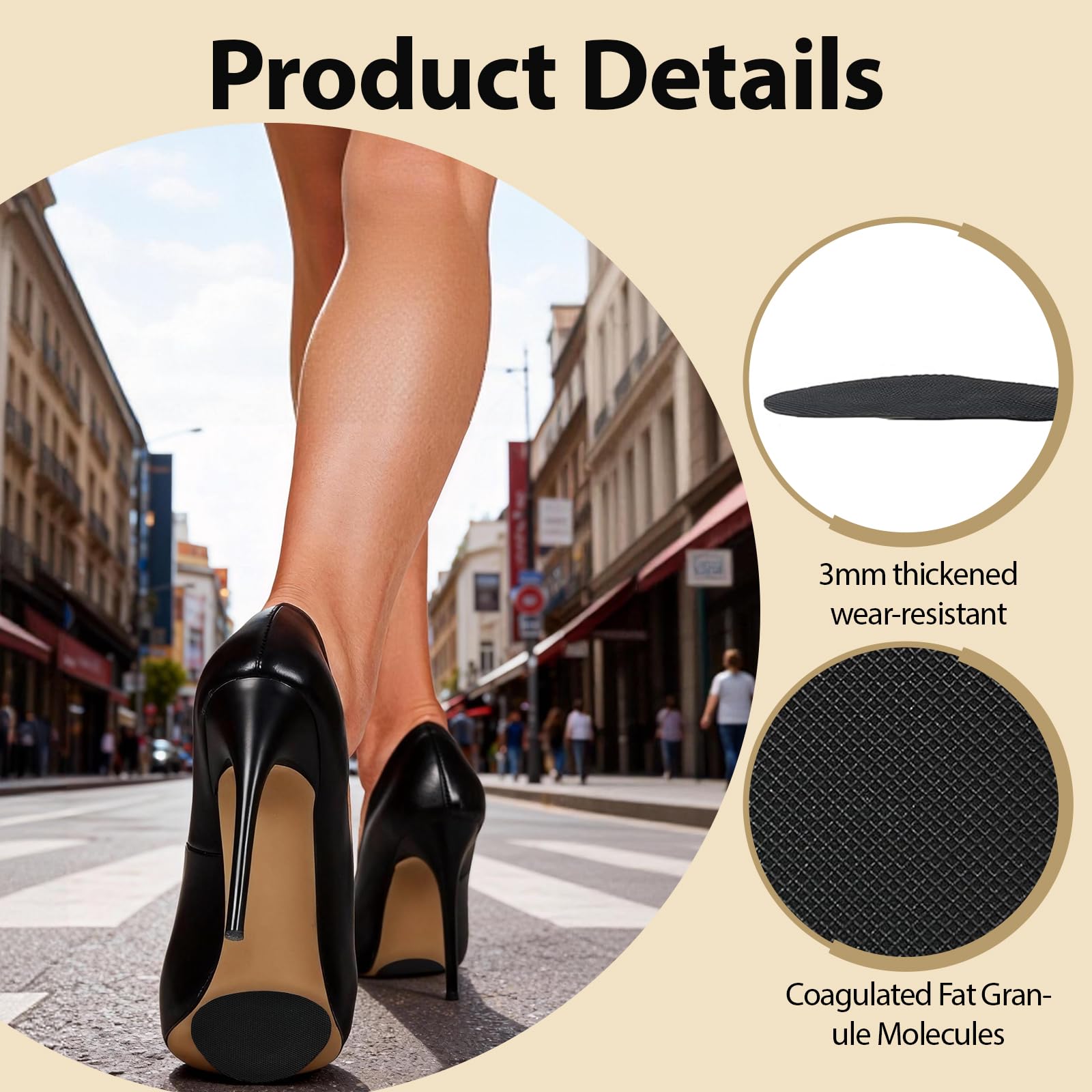 5 pares Pegatinas Antideslizantes para Zapatos, Suela Antideslizante, Almohadillas Antideslizantes Autoadhesivas, Suela Zapatos Reparacion, para Zapatos de Hombre y Mujer, Fácil Aplicación