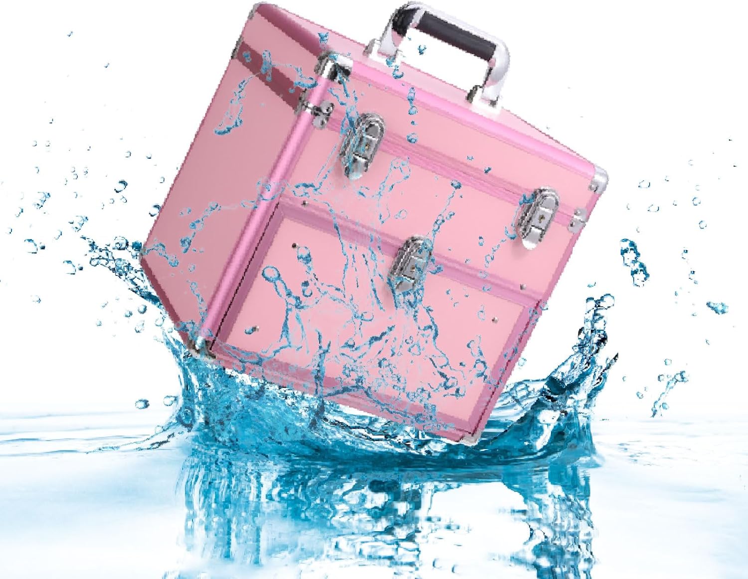 Professional Nail Polish Case Organizer, Nail Box Organizer Case with Double Layer Aluminum for Nail Organizers and Storage Suitable for Nail Tech, Nail Kit Supplies