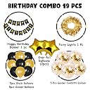Party Propz Birthday Decoration Kit - 19 Pcs, Happy Birthday Decoration Black Gold, Birthday Decoration Items For Men, Birthday Decoration Kit For Husband gallery image