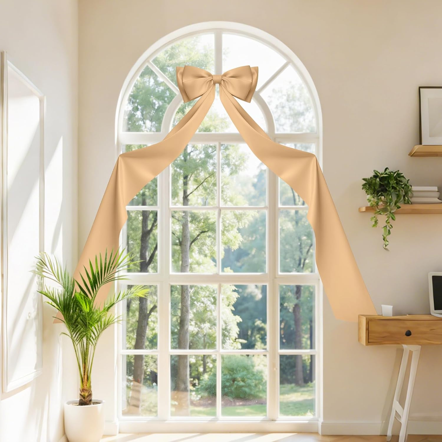 Large Satin Bow Decoration Giant Wall Bows for Backdrop Big Bows Themed Room Decorative Decor Wedding Baby Shower Bridal Champagne - Image 5