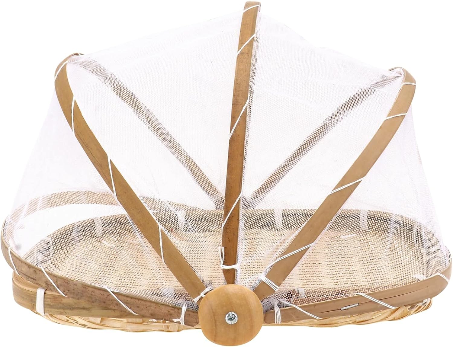 Food Serving Tent Basket Hand- Woven Bamboo Serving Basket - Proof Mosquitoesor Vegetable Fruits Food Meals Round Storage