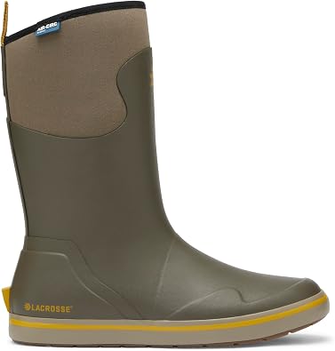 LaCrosse Alpha Deck Boot 12" - Mens Green Rain Boots, Waterproof, Durable, Comfortable Fit