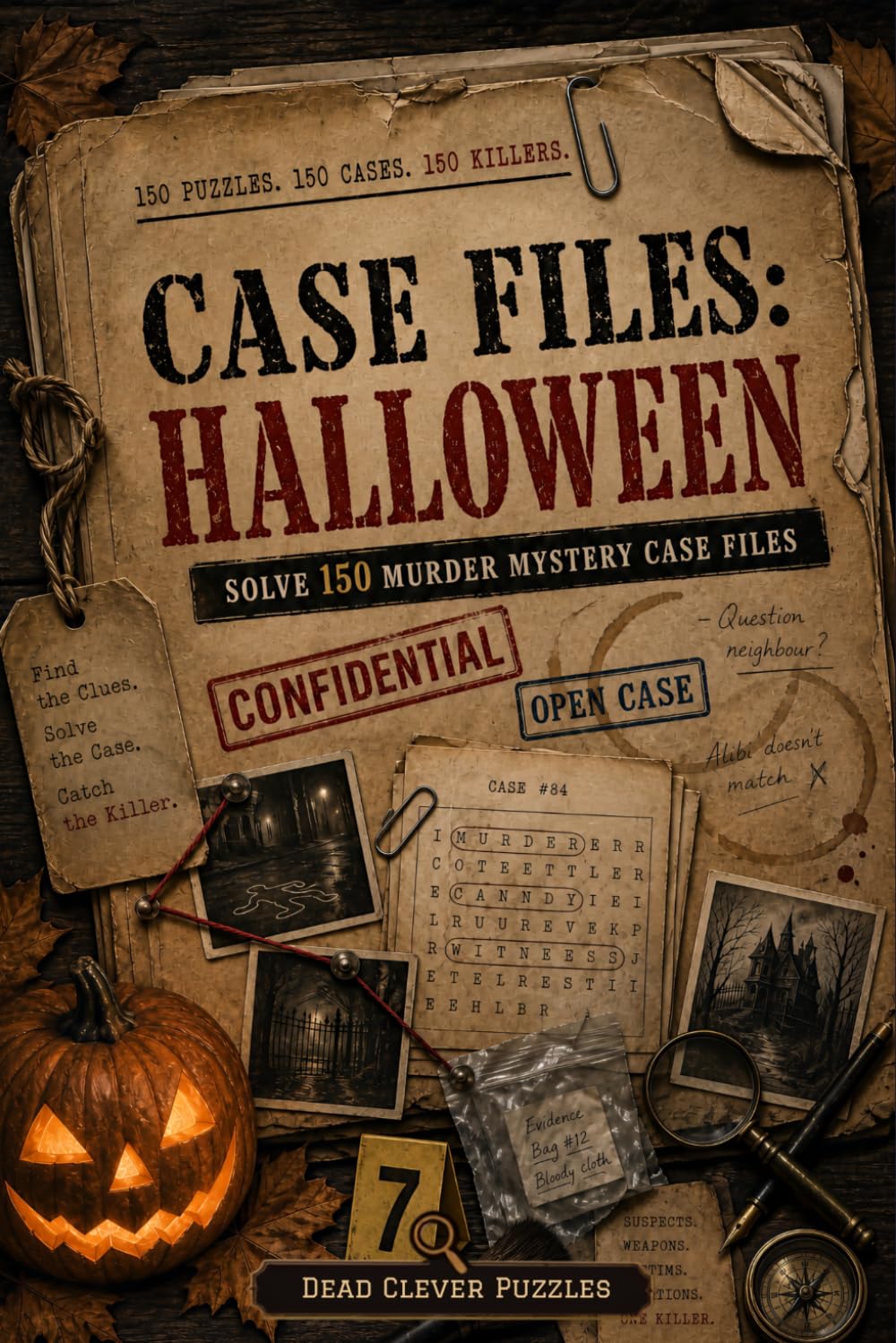 Case Files: Halloween: Solve 150 Word Search & Logic Murder Mystery Puzzles for Adults