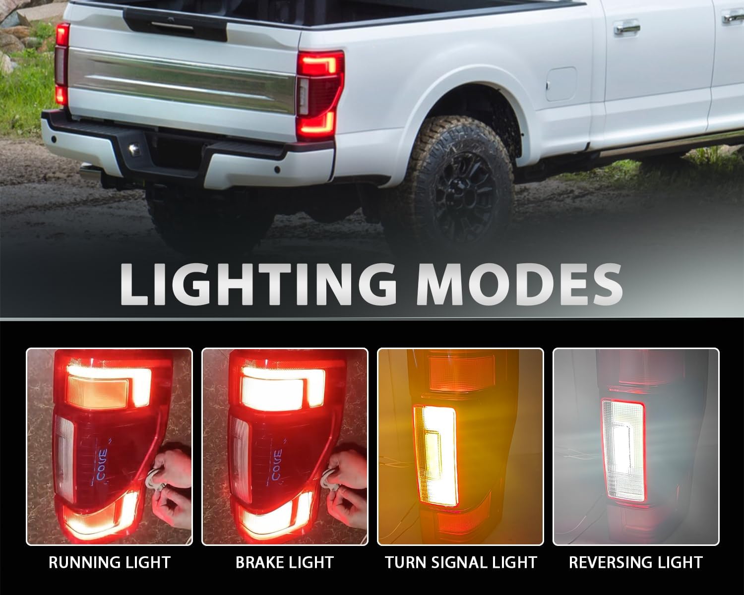 LED Tail Light Assembly Fit for 2020 2021 2022 Ford F250 F350 F450 Super Duty Rear Lights Right Passenger Side Replace LC3Z13404E W/Blind Spot (Module Not Included)