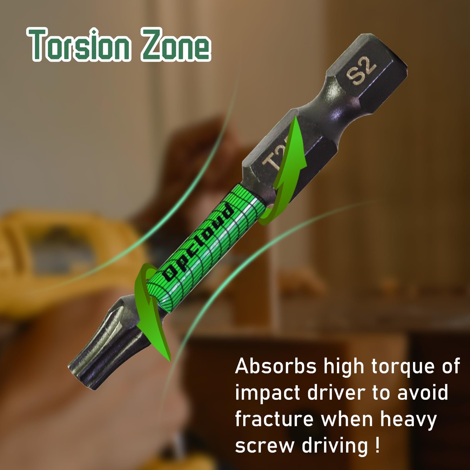 Juego de puntas de destornillador magnéticas T25 resistentes al impacto, 40 piezas de 2 pulgadas #25 Torx Head S2 de aleación de acero con 1 eje de soporte de broca de impacto