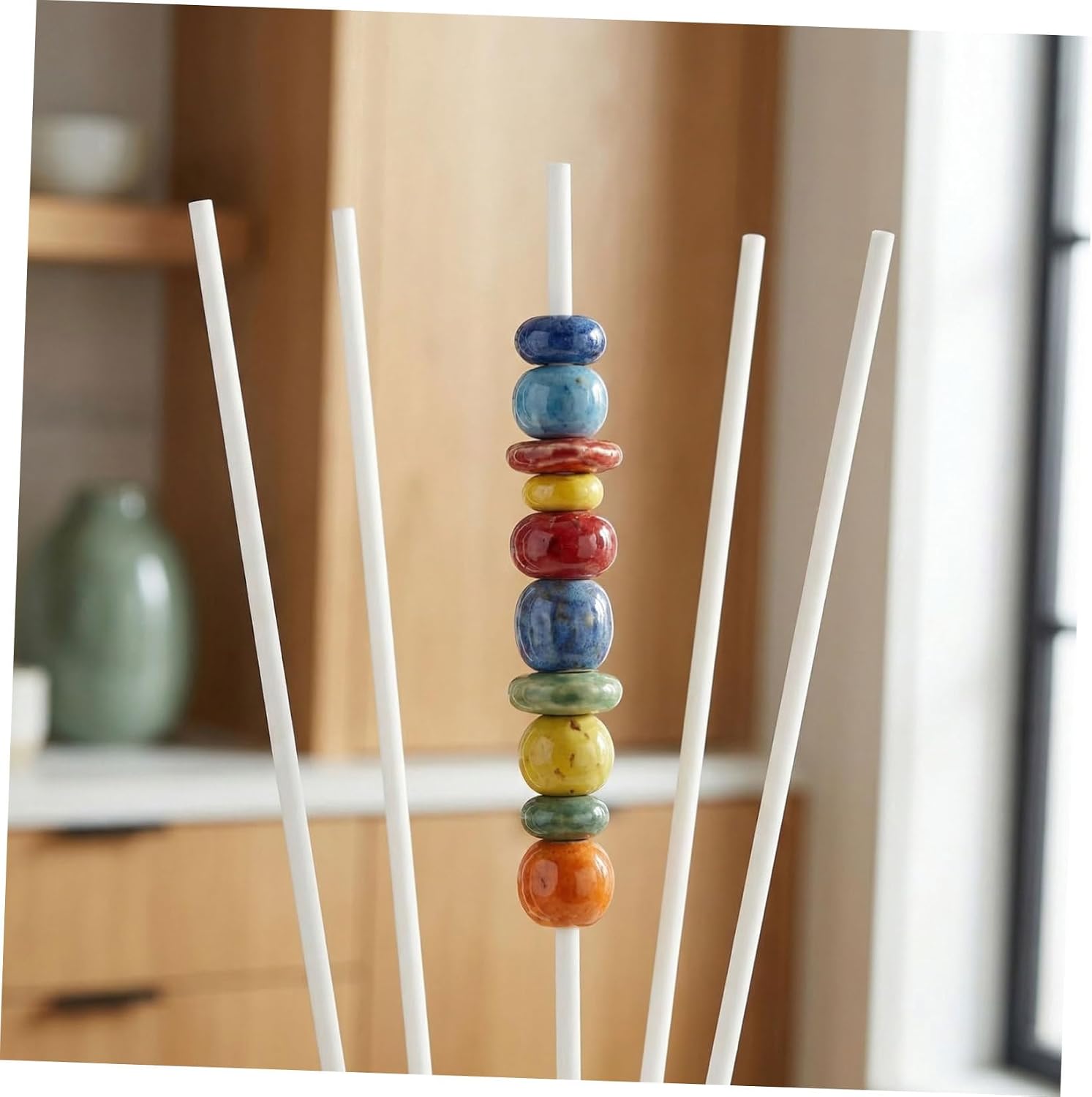 6pcs Corundum Tube Hanging Rods for Beads and Pottery Kiln Firing