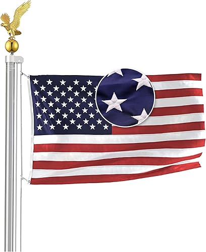 WINDSTRONG Poste de bandera comercial de calibre 14 de 35 pies, resistente, para exteriores, seccional, residencial, parte superior de águila