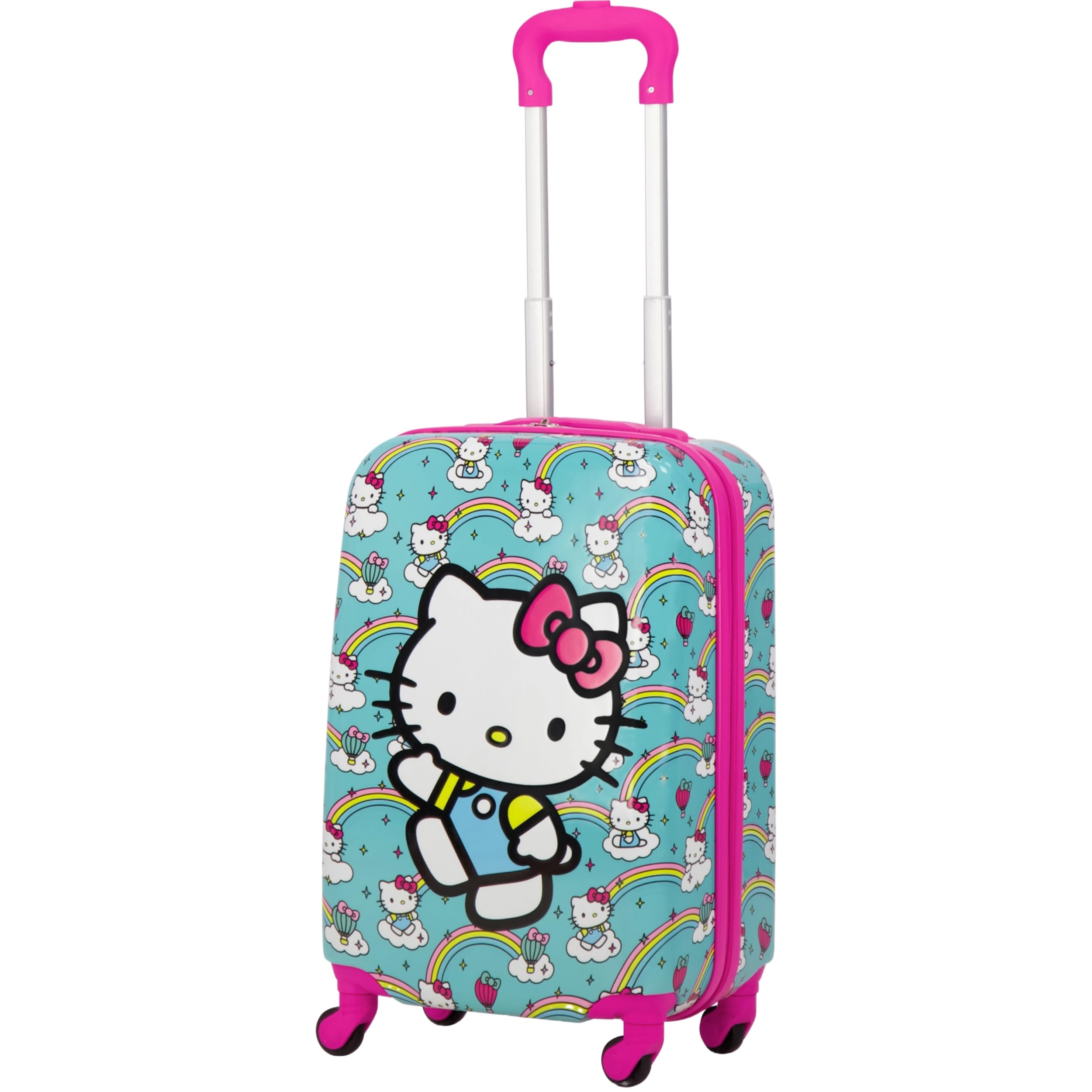 Hello Kitty 21 Inch Kids Rolling Luggage, Hardshell Carry On Suitcase with Spinner Wheels, Multi