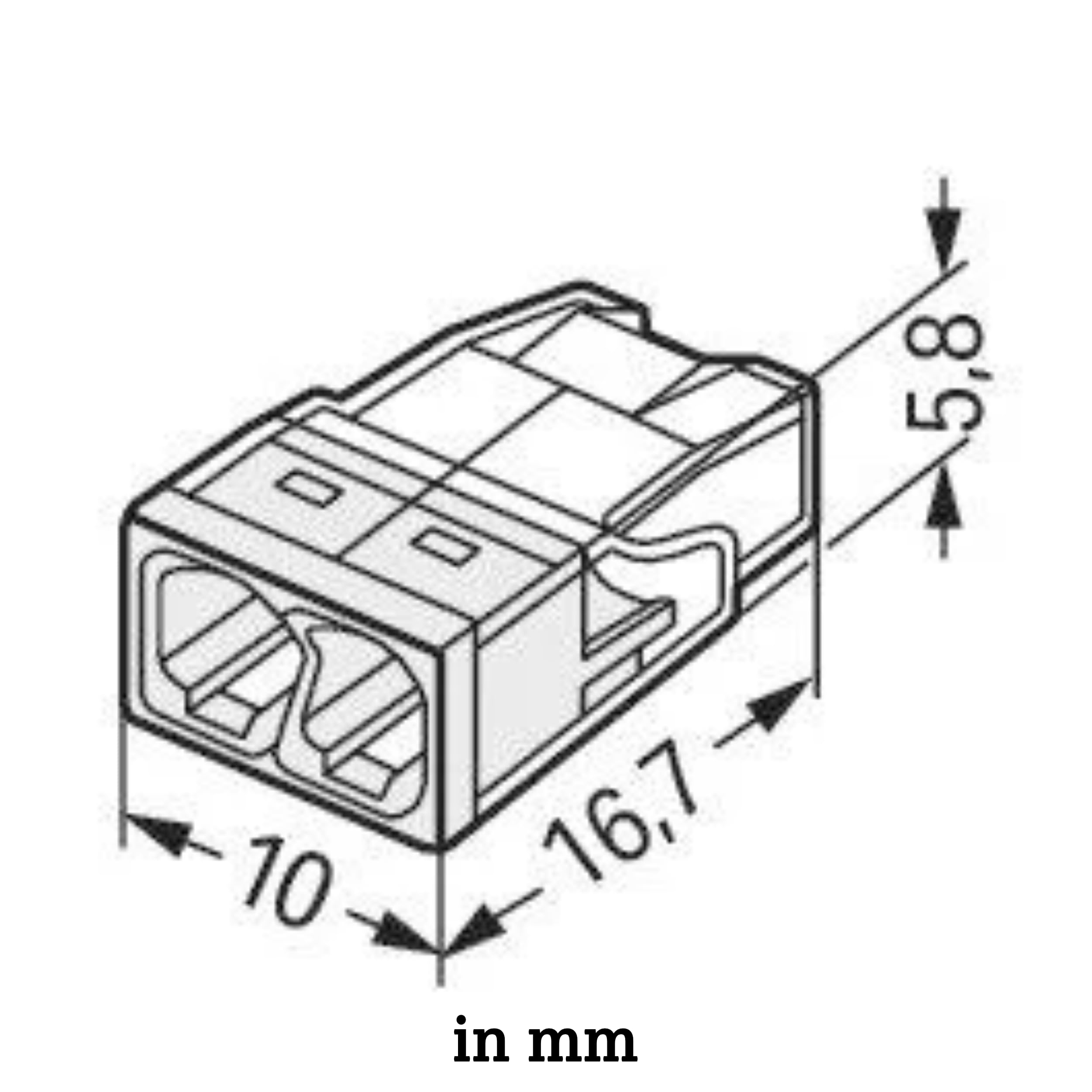 Borne à levier WAGO pour tous types de conducteur - 2 x 4 mm² en ligne - 60 pièces - 221-2411 & 100 Mini Bornes de Connexion Automatique 2 Entrées, Serre-joint