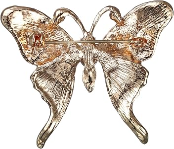 Broche Papillon - Métal Doré Émaillé Et Strass - NEUVE (sans Emballage)