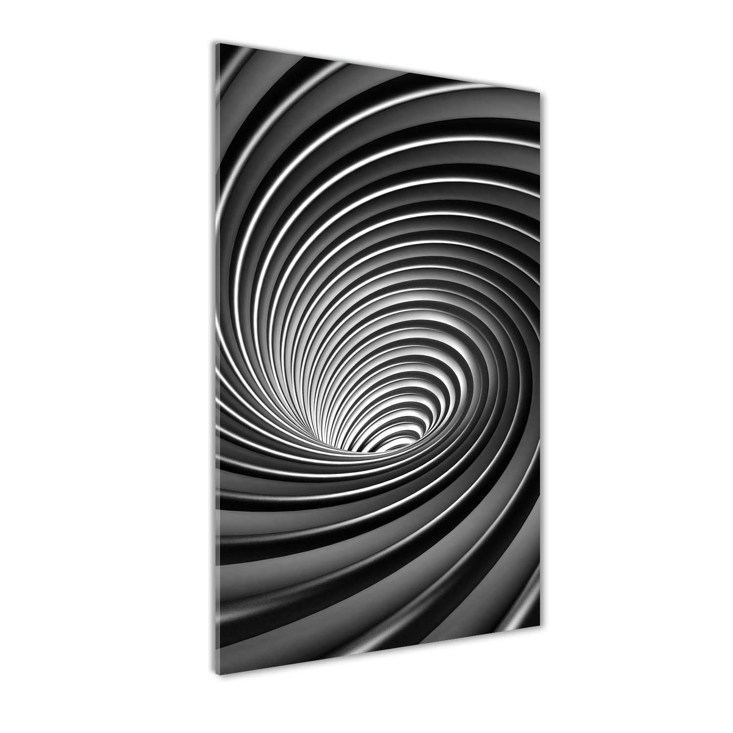 Abstraction de tourbillon tableau en verre 60x120 cm Tulup gris
