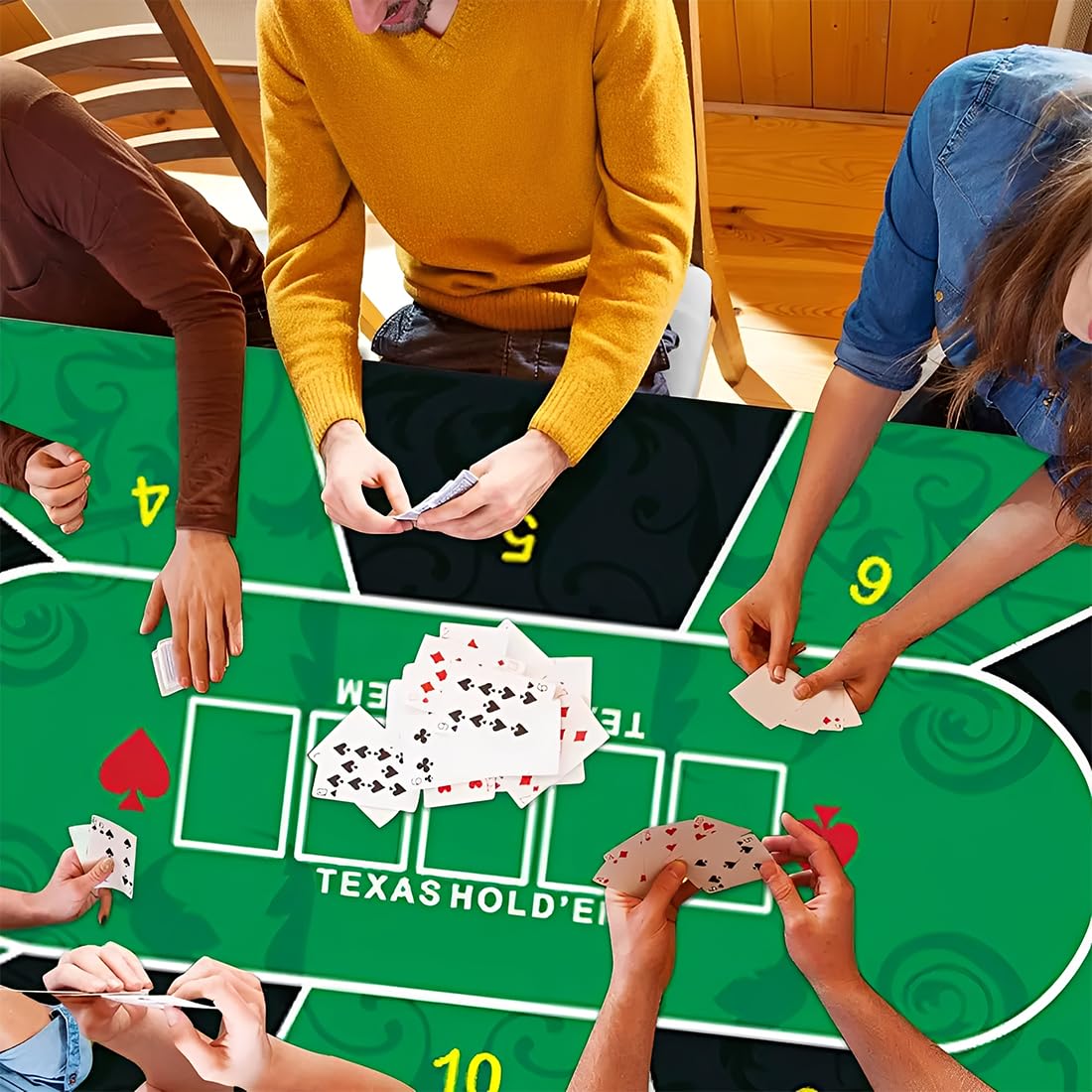 Mata do gry na stół do pokera, wyposażona w torbę do przechowywania, do Texas Hold'Em Poker Black Jack Ruletka, zielony poker 60 x 120 cm